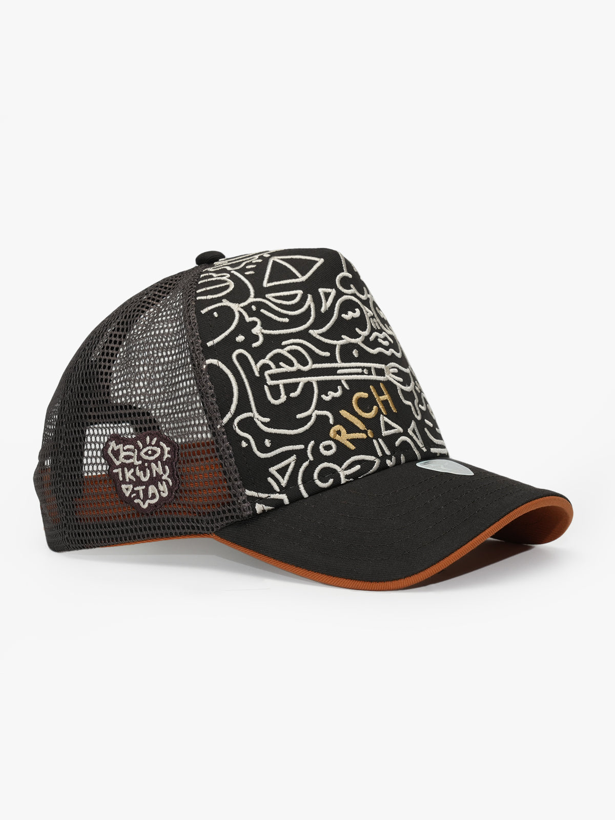 Trucker Hat - Art Collection - Doodle - Kahverengi