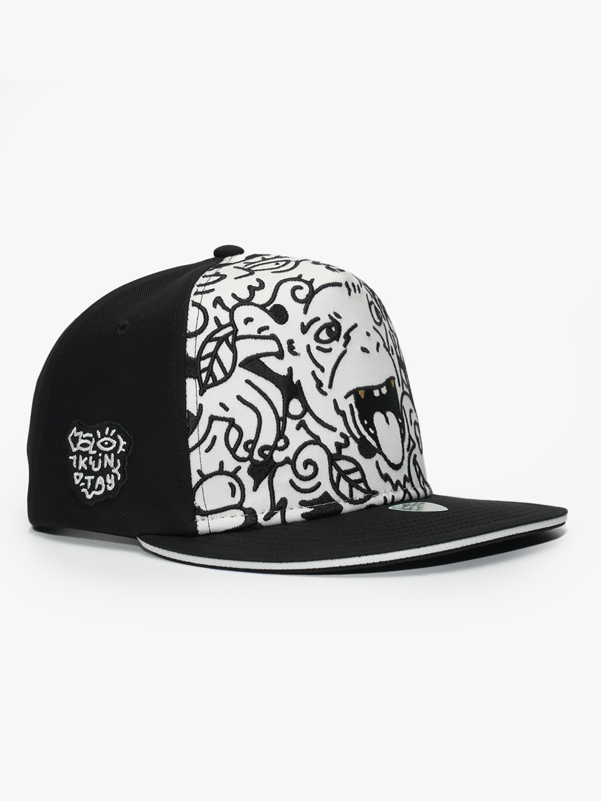 Snapback Cap - Art Collection - Doodle Monkey - Siyah/Beyaz