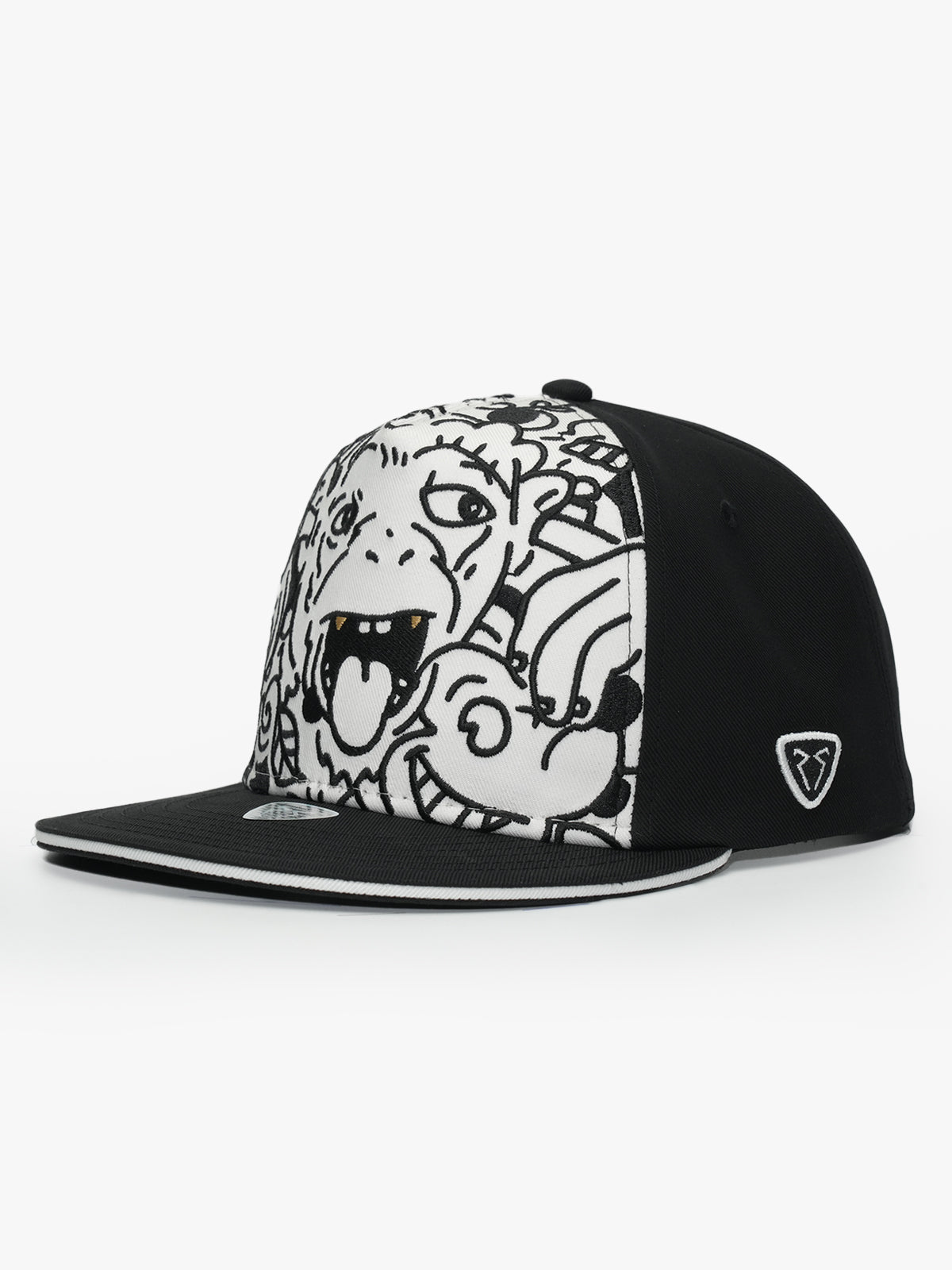 Snapback Cap - Art Collection - Doodle Monkey - Siyah/Beyaz