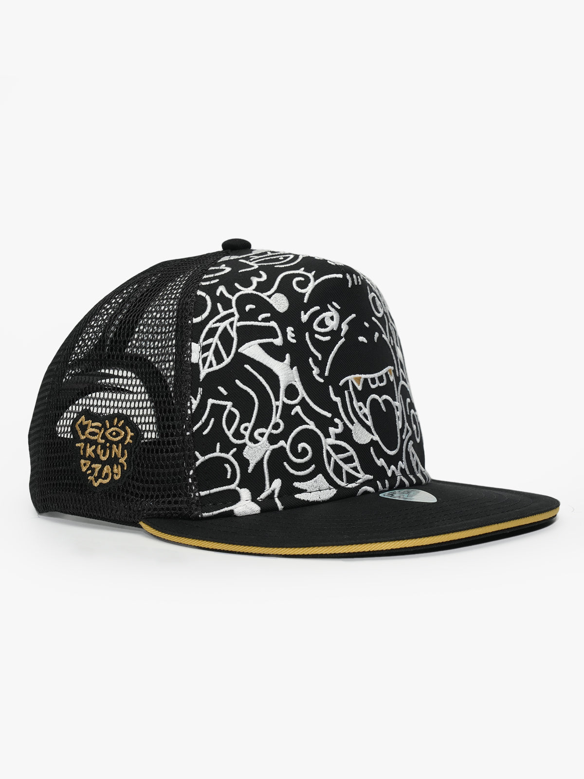 Snapback Cap - Art Collection - Doodle Monkey - Siyah
