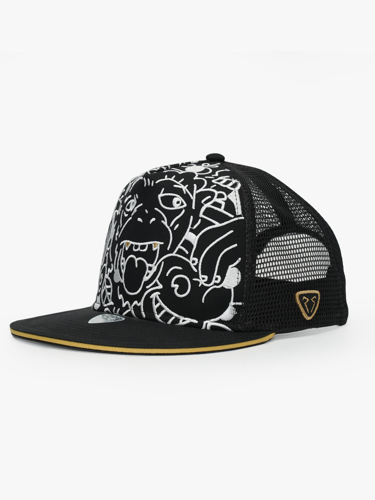 Snapback Cap - Art Collection - Doodle Monkey - Siyah