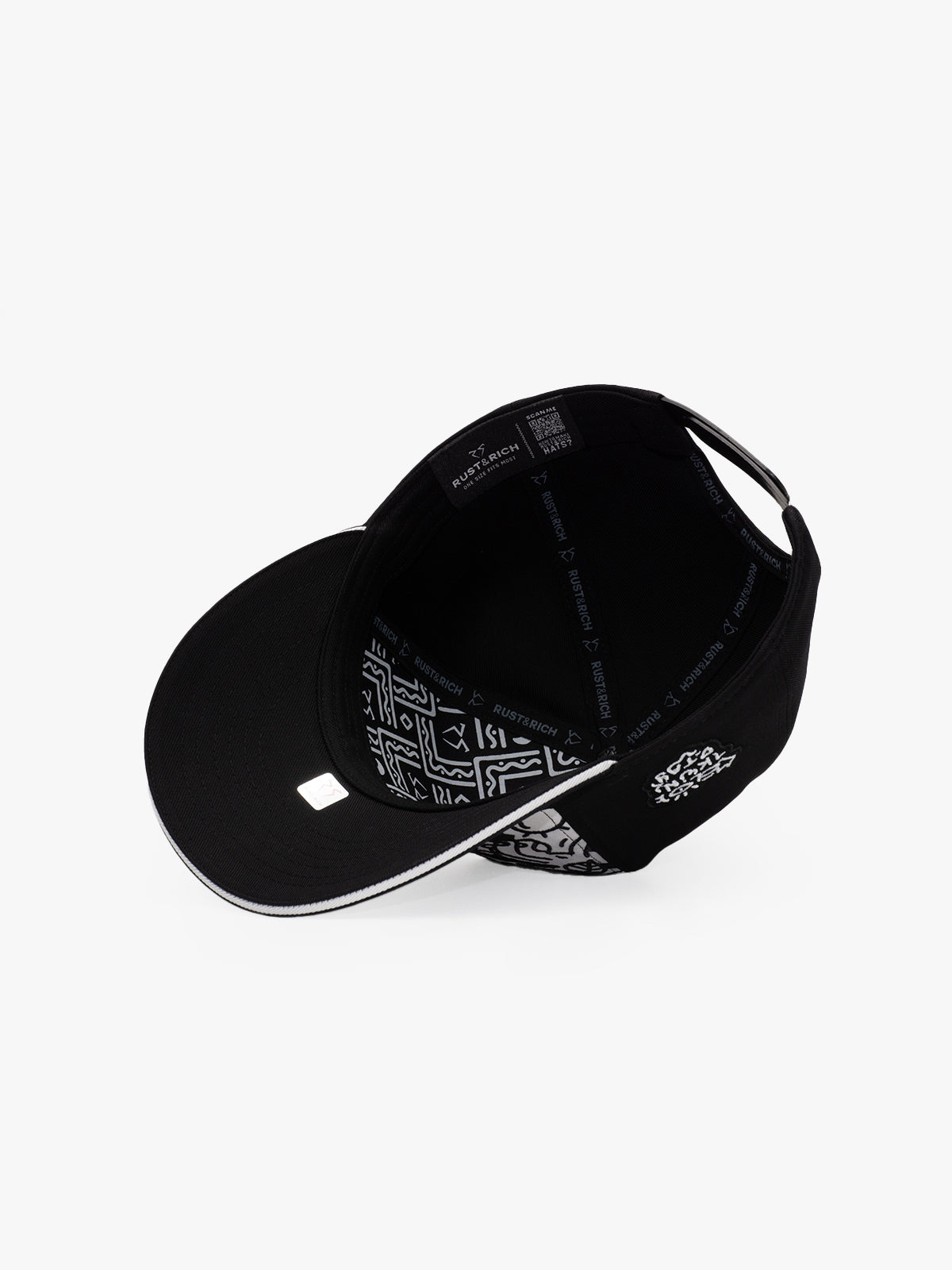 Baseball Cap - Curved Visor - Art Collection - Doodle Monkey - Siyah/Beyaz