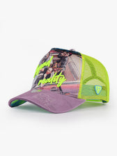 Trucker Hat - Art Collection - Frida - Pembe/Neon Yeşil