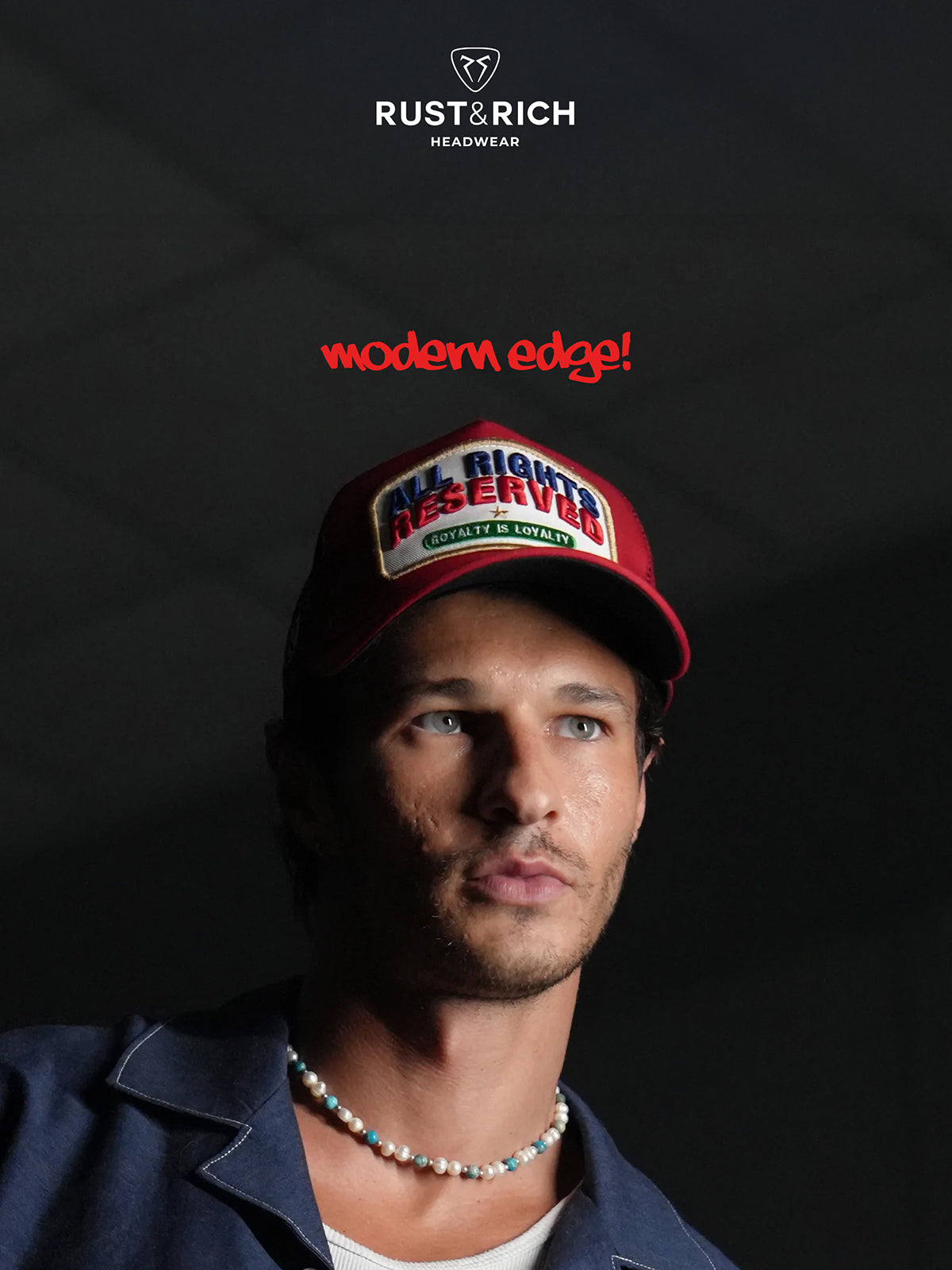 Trucker Hat - Curved Visor - Urban Collection - All Rights Reserved - Kırmızı