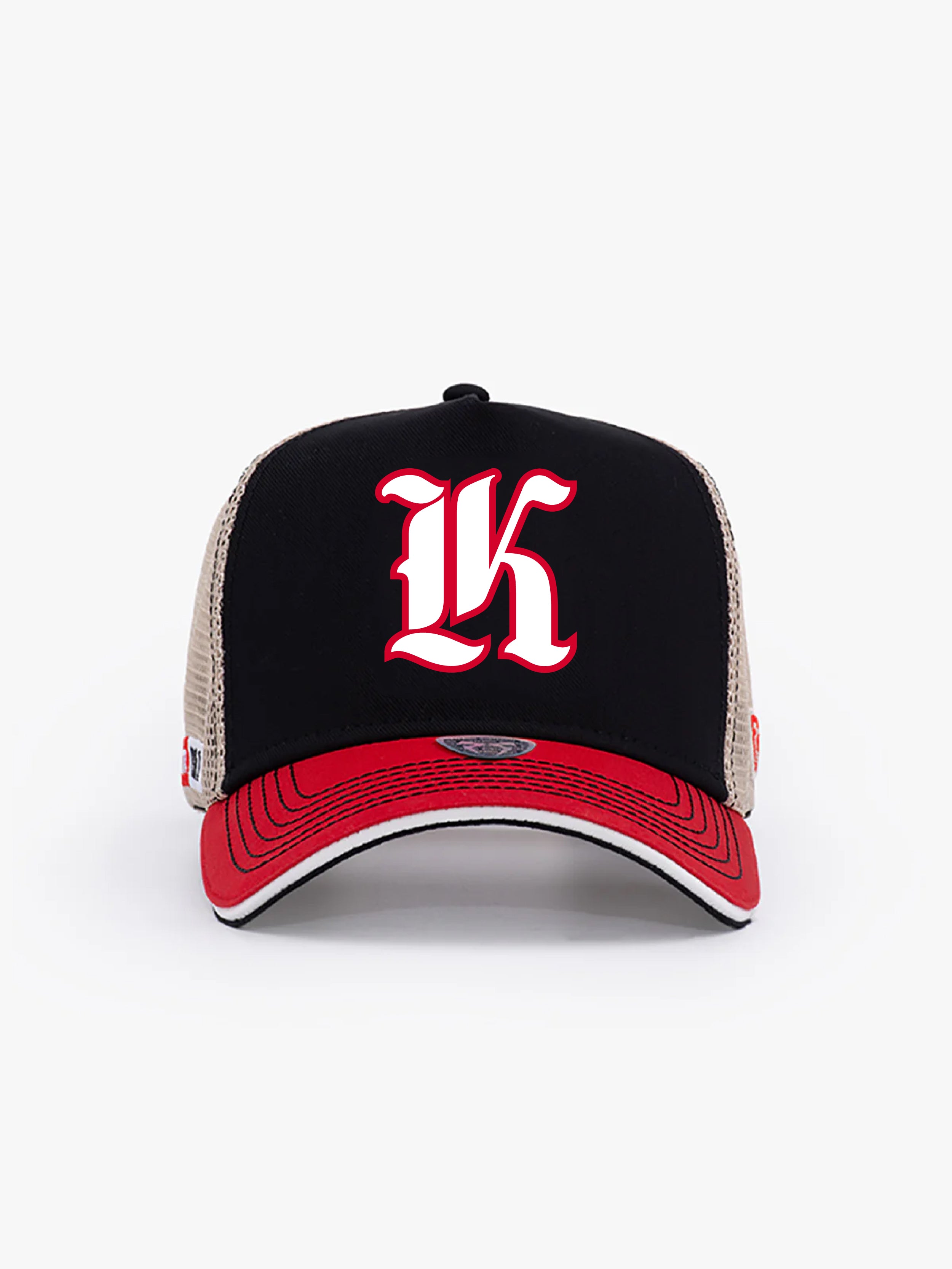 Trucker Hat - Name Collection - Custom Made - Siyah/Kırmızı