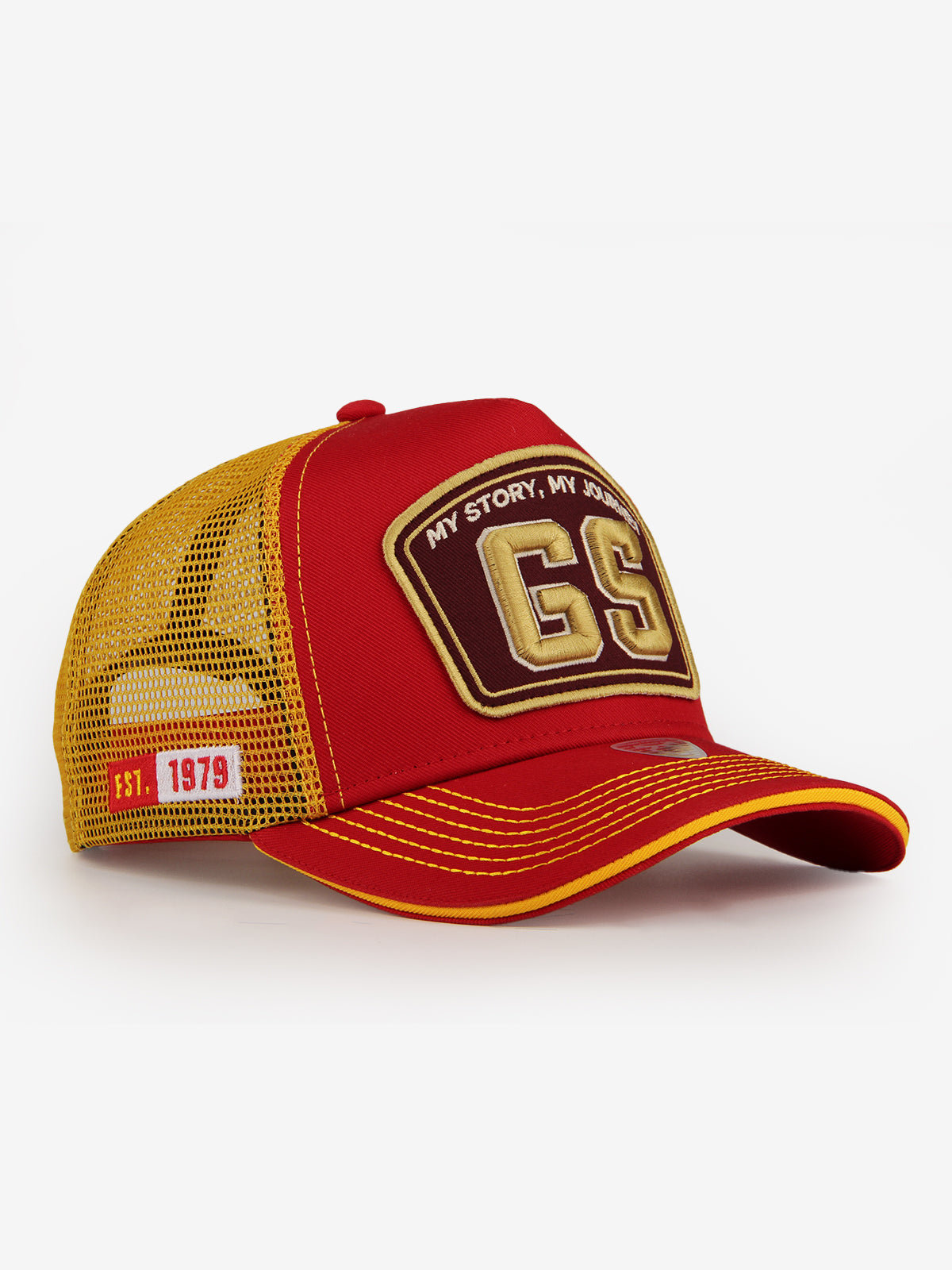 Trucker Hat - Name Collection - Custom Made Two Letters - Sarı/Kırmızı