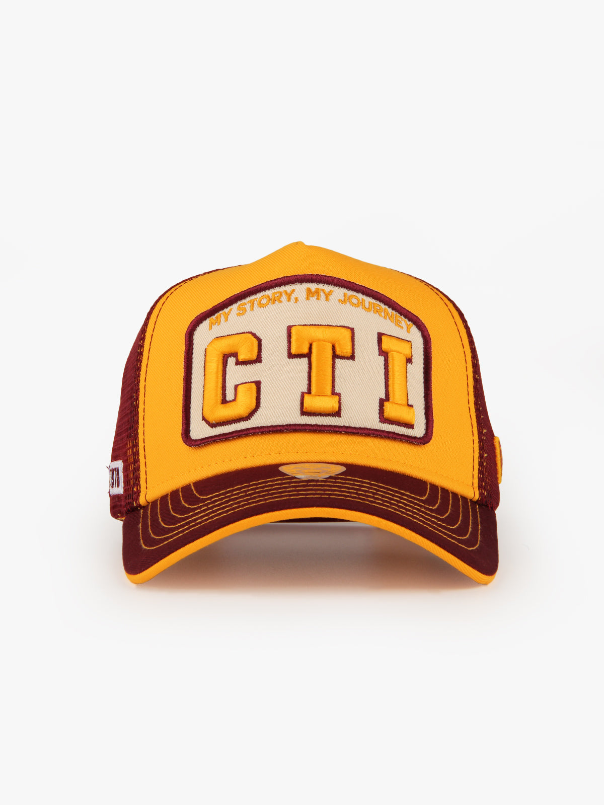 Trucker Hat - Name Collection - Custom Made Three Letters - Sarı/Bordo