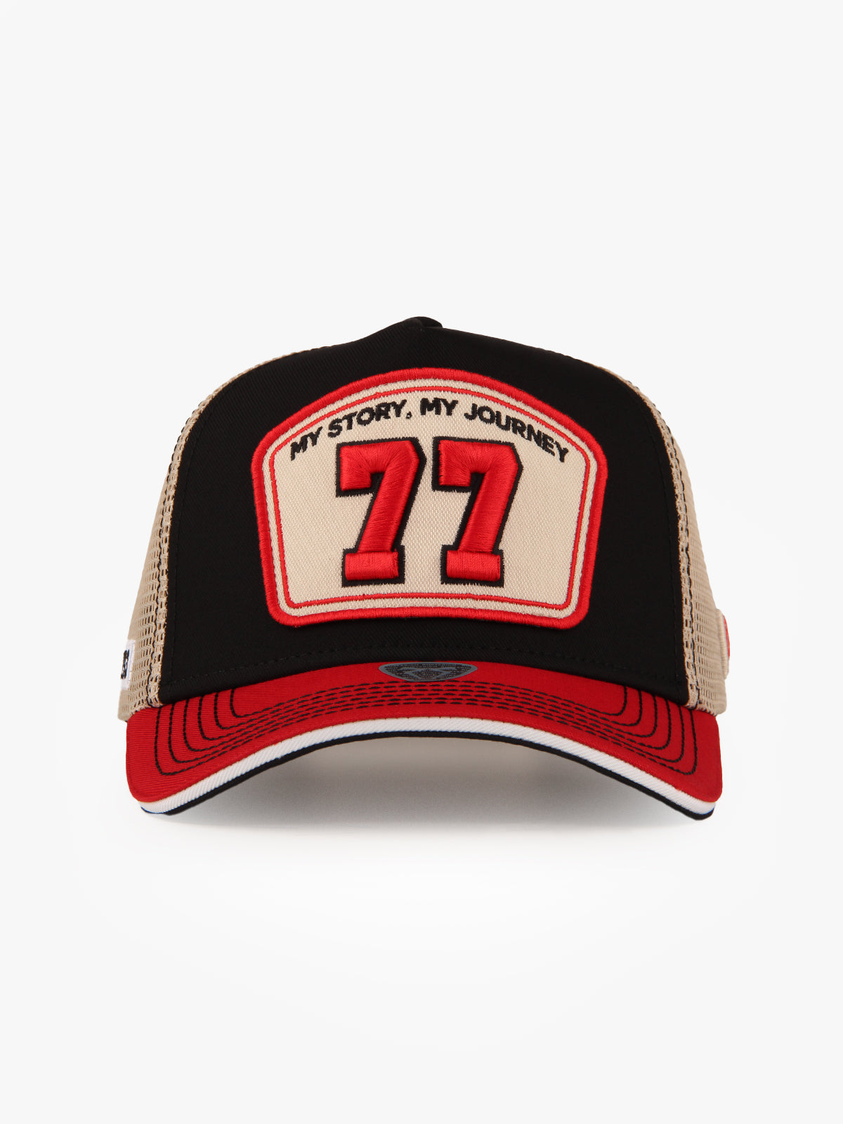 Trucker Hat - Name Collection - Custom Made Two Letters - Siyah/Bej
