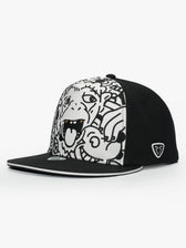 Snapback Cap - Art Collection - Doodle Monkey - Siyah/Beyaz