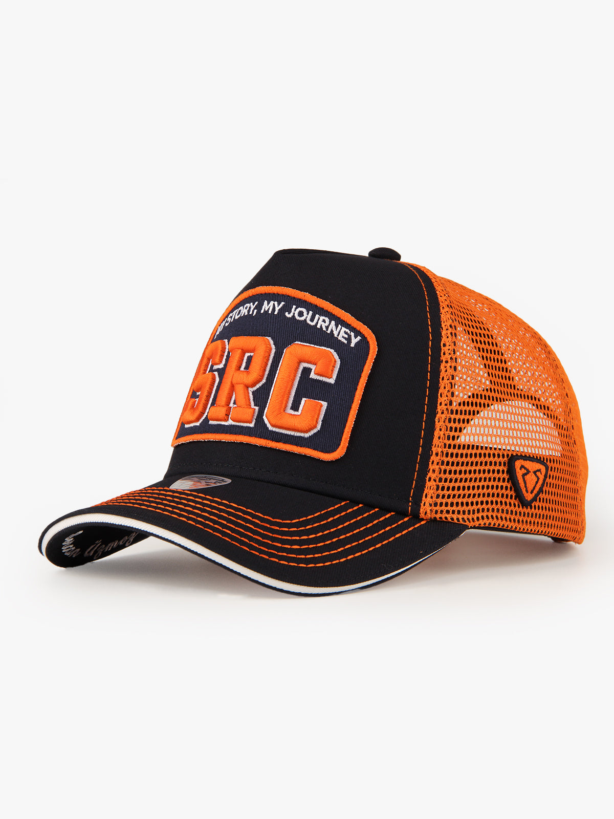 Trucker Hat - Name Collection - Custom Made Three Letters - Lacivert/Turuncu