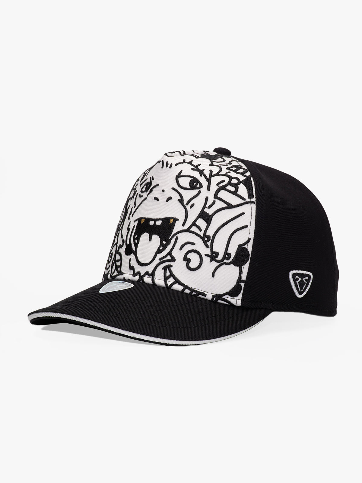 Baseball Cap - Curved Visor - Art Collection - Doodle Monkey - Siyah/Beyaz