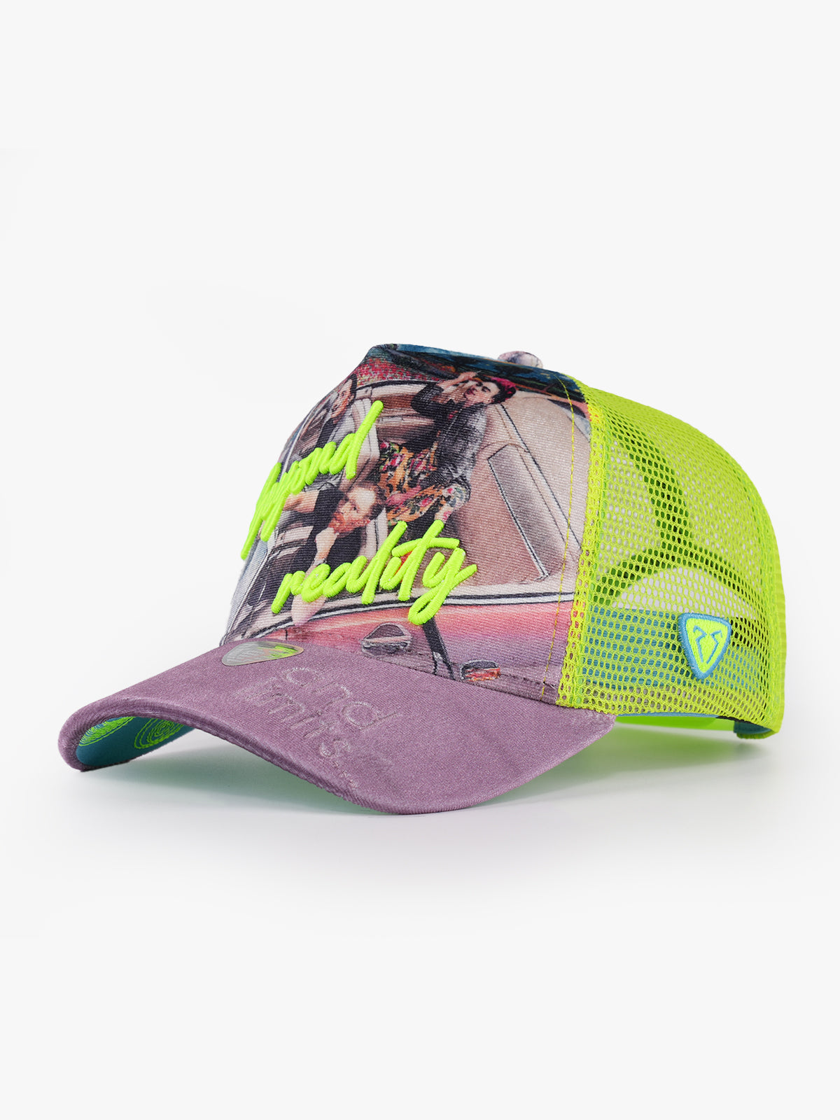 Trucker Hat - Art Collection - Frida - Pembe/Neon Yeşil