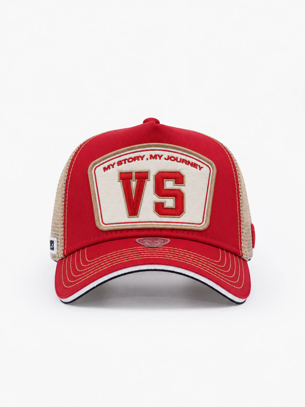 Trucker Hat - Name Collection - Custom Made Two Letters - Ekru/Kahverengi