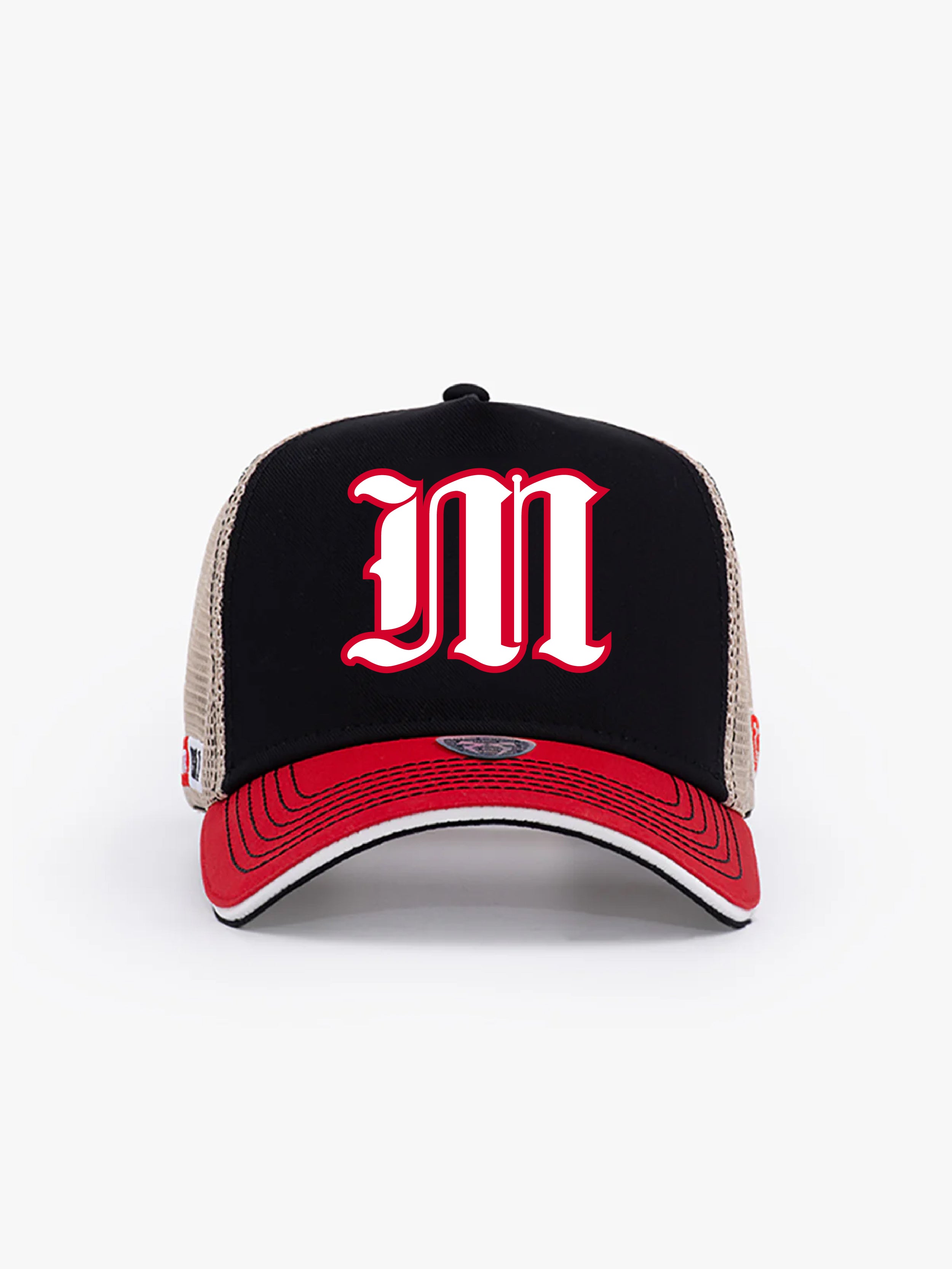 Trucker Hat - Name Collection - Custom Made - Siyah/Kırmızı