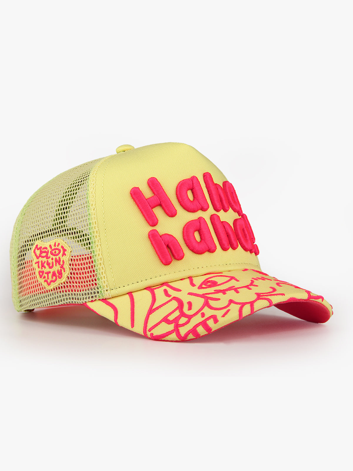Trucker Hat - Art Collection - Doodle - Fuşya/Sarı