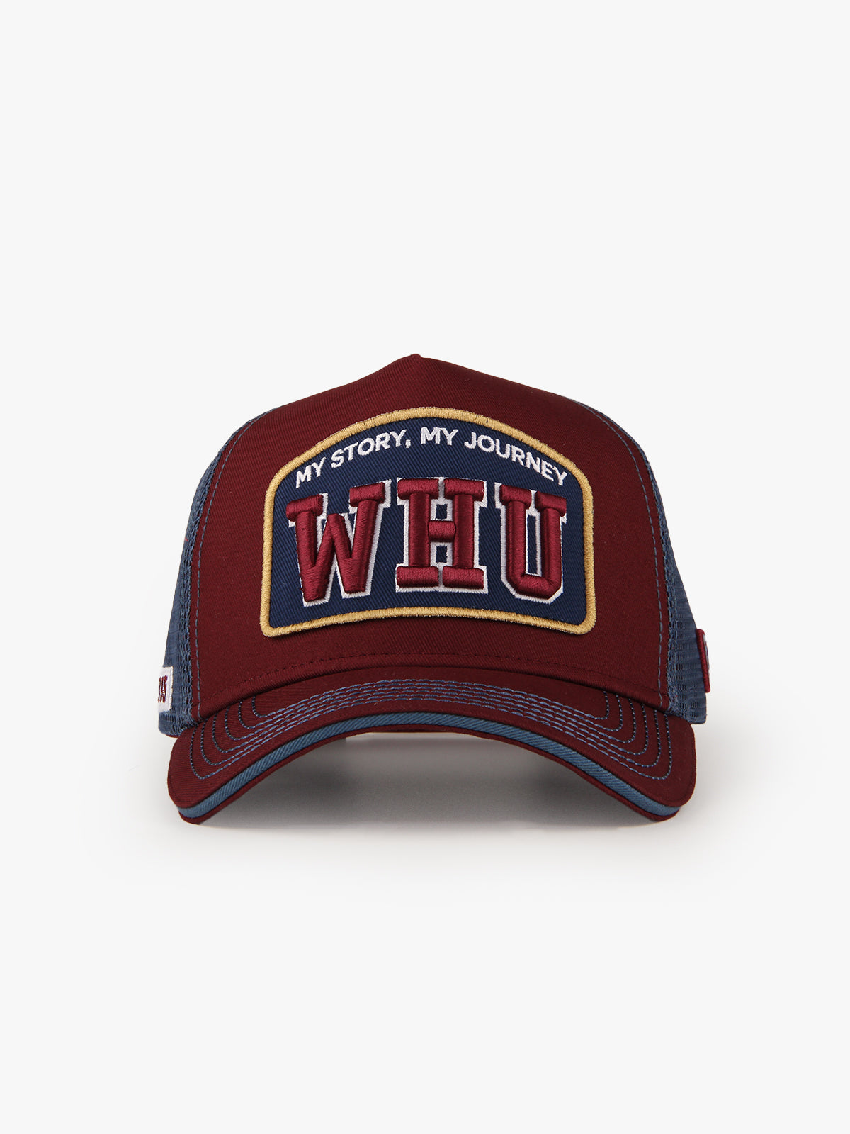 Trucker Hat - Name Collection - Custom Made Three Letters - Bordo/Mavi