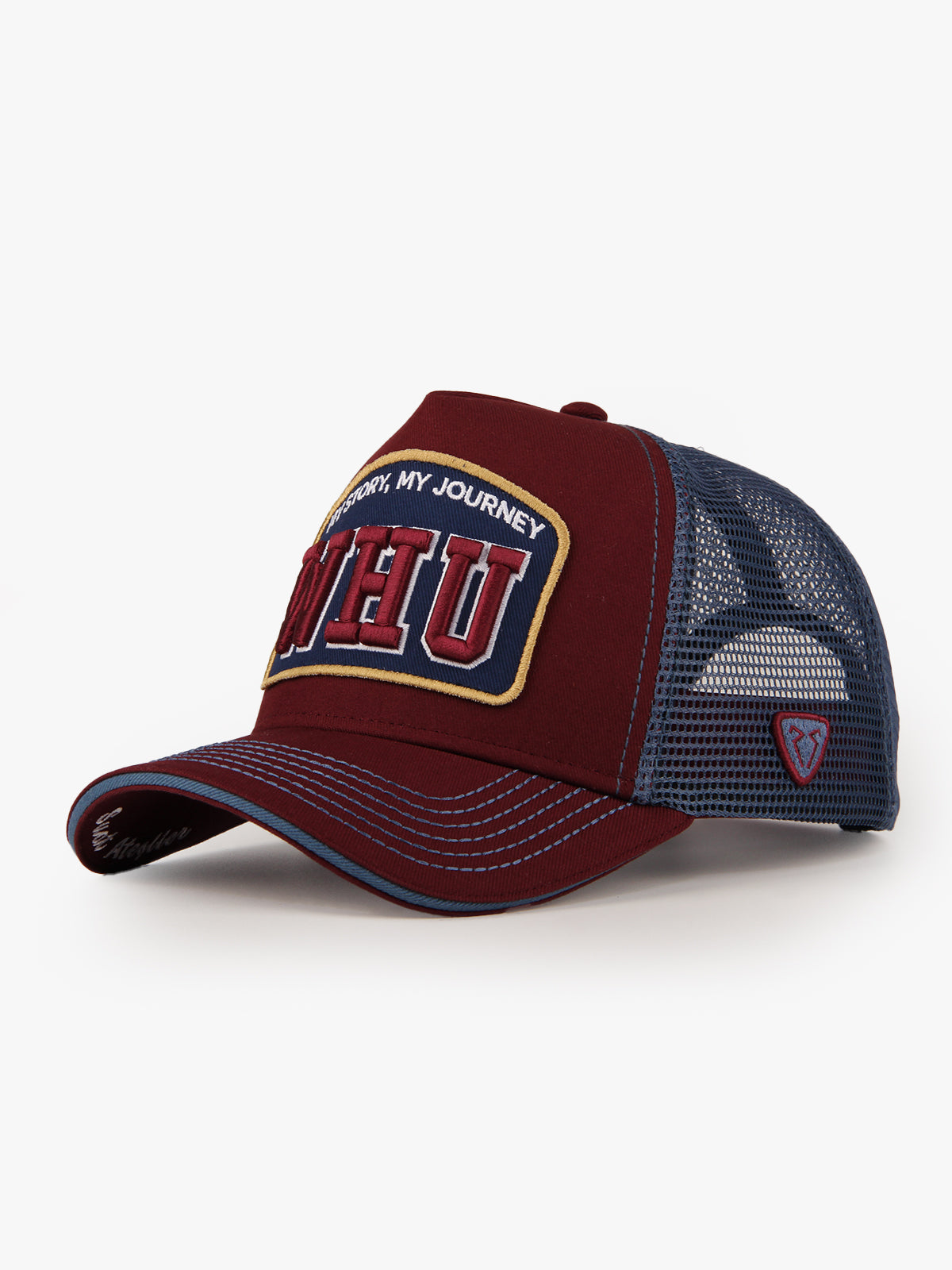 Trucker Hat - Name Collection - Custom Made Three Letters - Bordo/Mavi