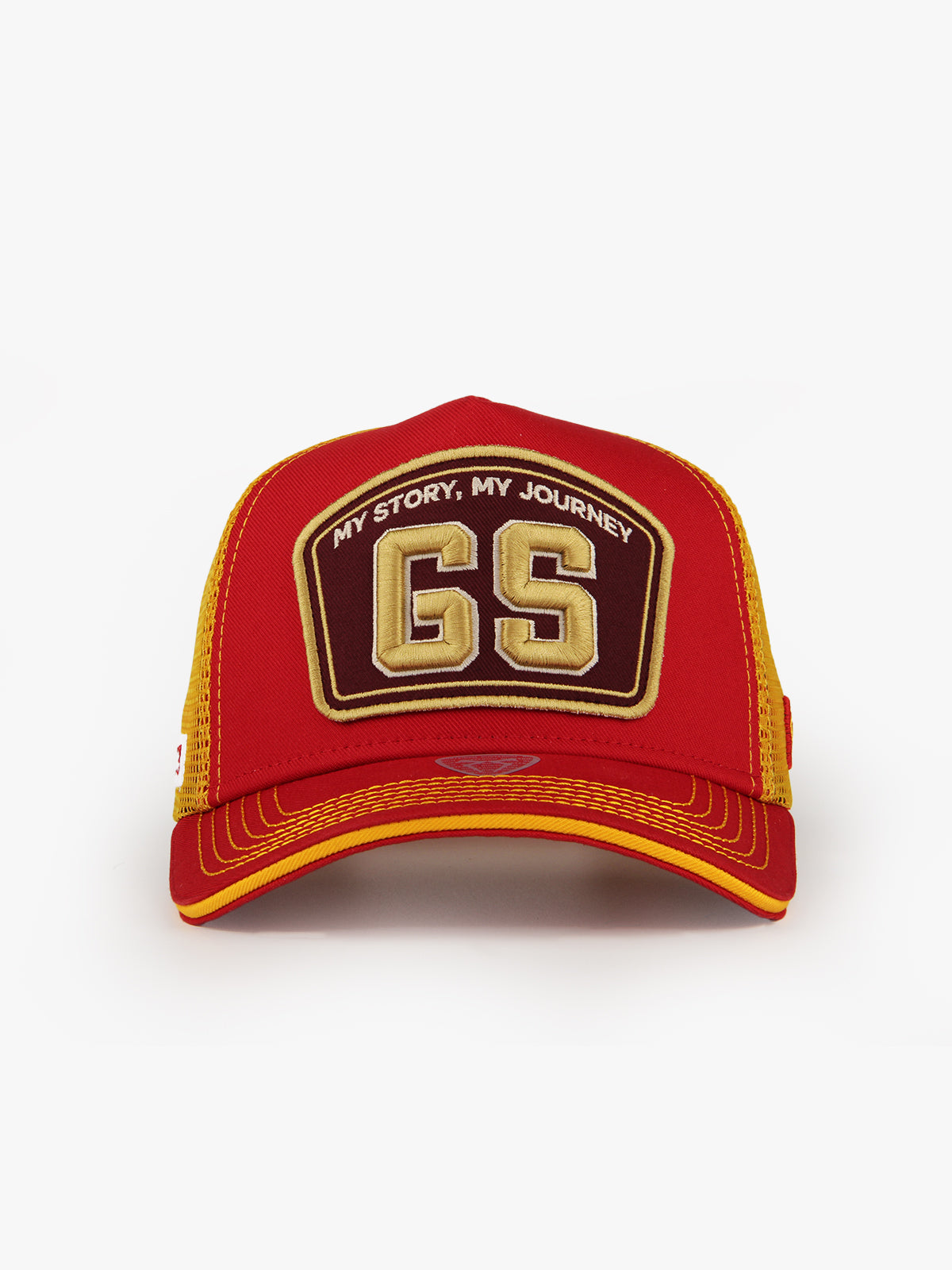 Trucker Hat - Name Collection - Custom Made Two Letters - Sarı/Kırmızı
