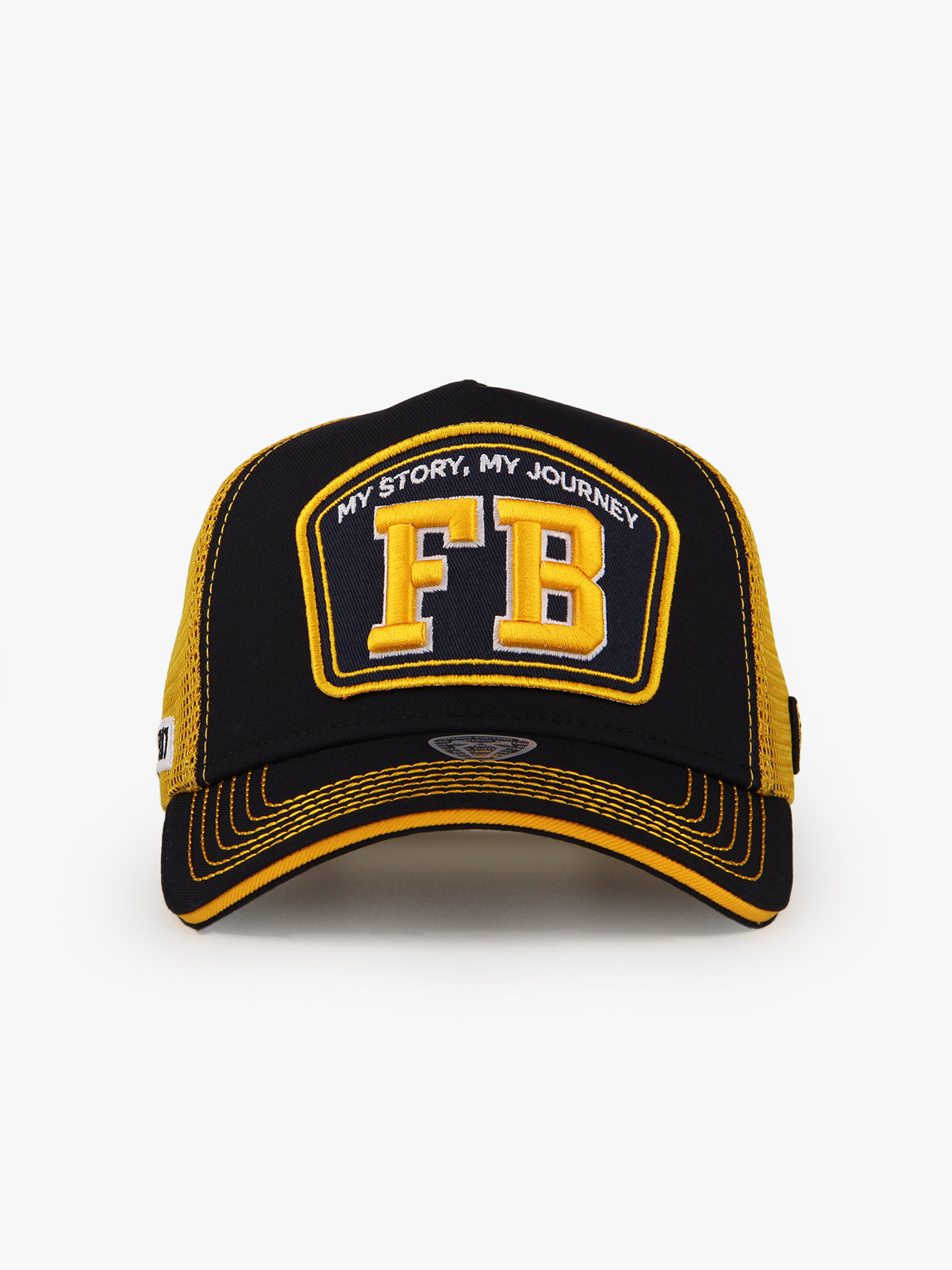 Trucker Hat - Name Collection - Custom Made Two Letters - Lacivert/Sarı