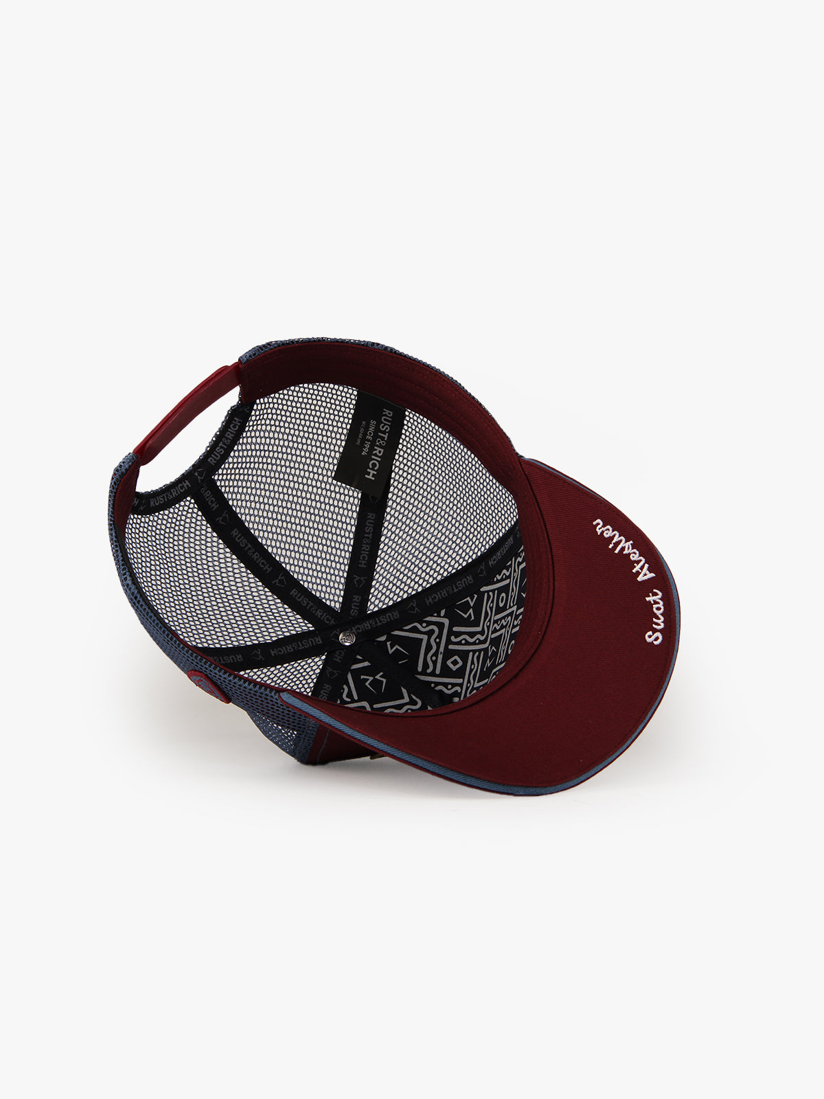 Trucker Hat - Name Collection - Custom Made Three Letters - Bordo/Mavi