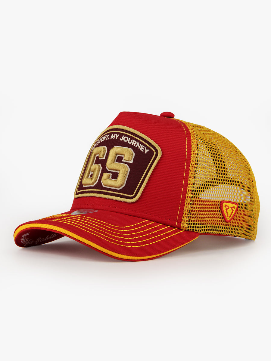 Trucker Hat - Name Collection - Custom Made Two Letters - Sarı/Kırmızı
