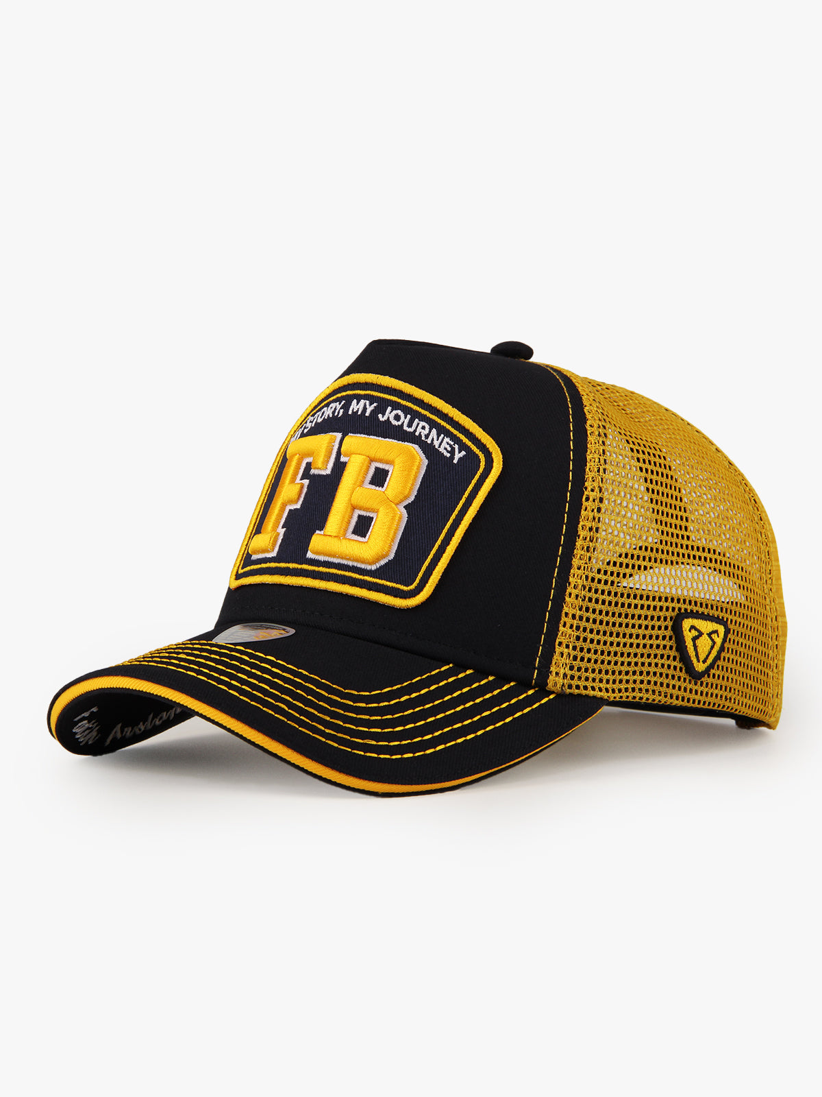 Trucker Hat - Name Collection - Custom Made Two Letters - Lacivert/Sarı