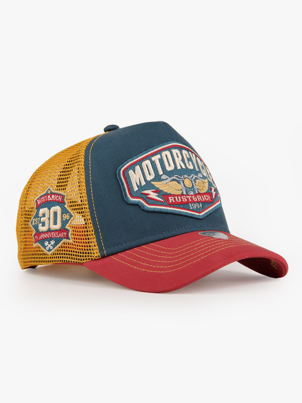 Trucker Hat - Urban Collection - Motorcycle - İndigo/Sarı
