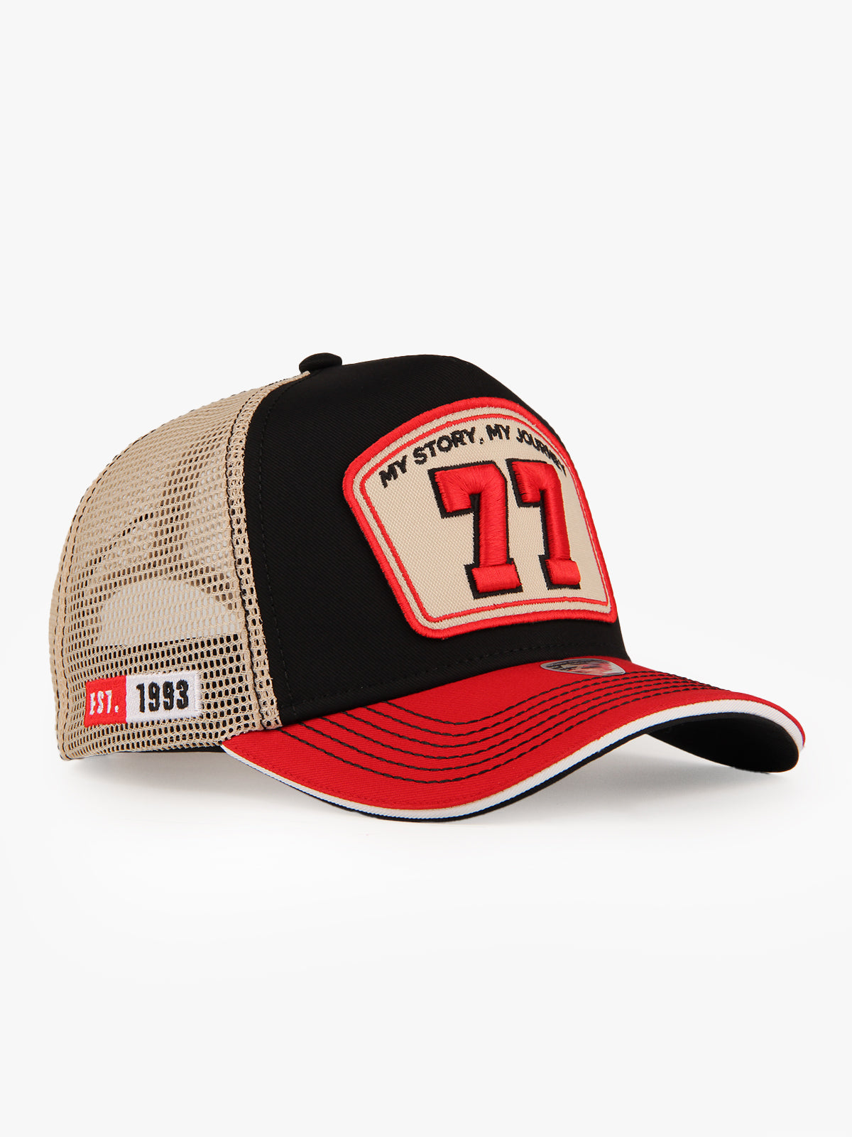 Trucker Hat - Name Collection - Custom Made Two Letters - Siyah/Bej
