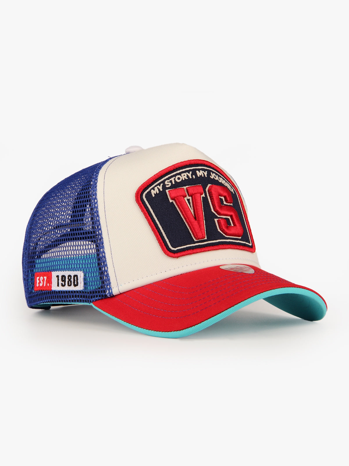 Trucker Hat - Name Collection - Custom Made Two Letters - Beyaz/Kırmzı