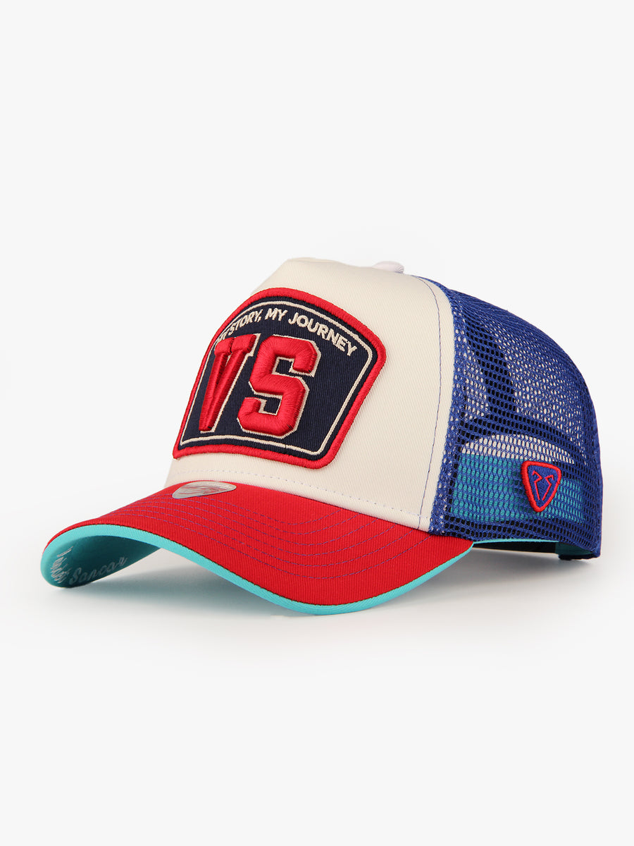 Trucker Hat - Name Collection - Custom Made Two Letters - Beyaz/Kırmzı